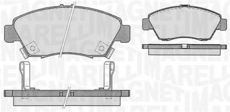 Тормозные колодки дисковые, комплект MAGNETI MARELLI 363916060275