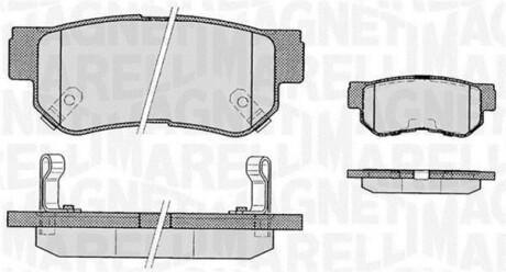Тормозные колодки дисковые, комплект MAGNETI MARELLI 363916060278