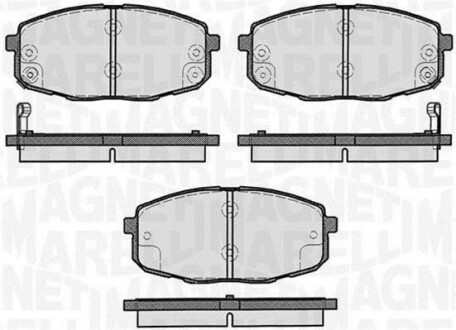 Тормозные колодки дисковые, комплект MAGNETI MARELLI 363916060281