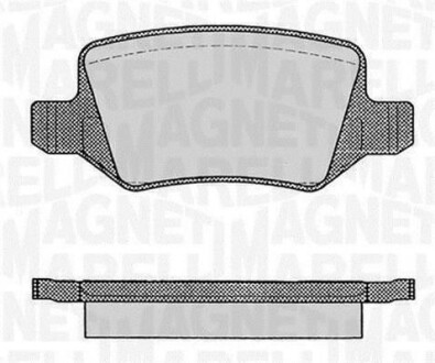 Тормозные колодки дисковые, комплект MAGNETI MARELLI 363916060308
