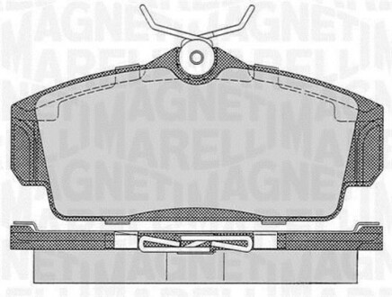 Тормозные колодки дисковые, комплект MAGNETI MARELLI 363916060344