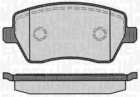 Тормозные колодки дисковые, комплект MAGNETI MARELLI 363916060347