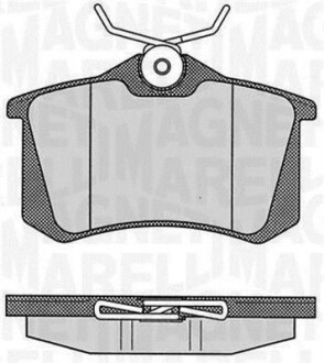 Тормозные колодки дисковые, комплект MAGNETI MARELLI 363916060348