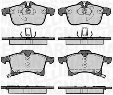 Тормозные колодки дисковые, комплект MAGNETI MARELLI 363916060364