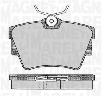 Тормозные колодки дисковые, комплект MAGNETI MARELLI 363916060370