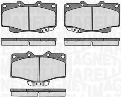 Тормозные колодки дисковые, комплект MAGNETI MARELLI 363916060401