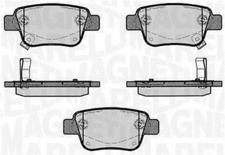 Тормозные колодки дисковые, комплект MAGNETI MARELLI 363916060403
