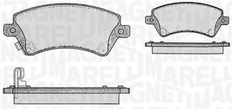 Тормозные колодки дисковые, комплект MAGNETI MARELLI 363916060408