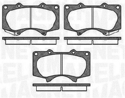 Тормозные колодки дисковые, комплект MAGNETI MARELLI 363916060409