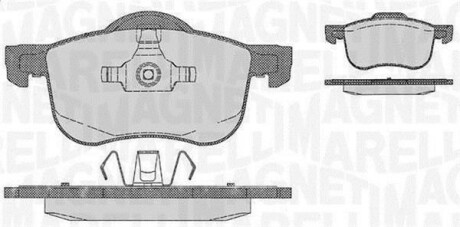 Тормозные колодки дисковые, комплект MAGNETI MARELLI 363916060422