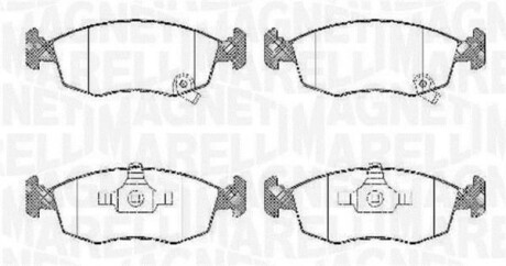 Тормозные колодки дисковые, комплект MAGNETI MARELLI 363916060428