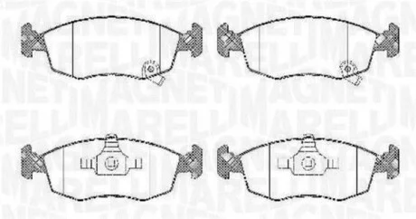 Тормозные колодки дисковые, комплект MAGNETI MARELLI 363916060428