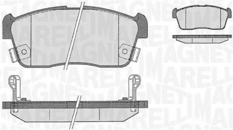 Тормозные колодки дисковые, комплект MAGNETI MARELLI 363916060471