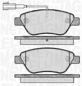 Тормозные колодки дисковые, комплект MAGNETI MARELLI 363916060560