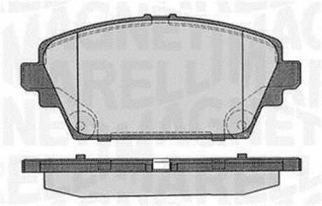 Тормозные колодки дисковые, комплект MAGNETI MARELLI 363916060566