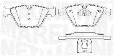 Тормозные колодки дисковые, комплект MAGNETI MARELLI 363916060582