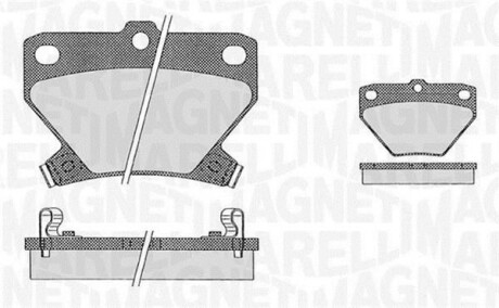 Тормозные колодки дисковые, комплект MAGNETI MARELLI 363916060593