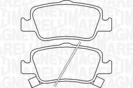 Тормозные колодки дисковые, комплект MAGNETI MARELLI 363916060666