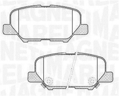 Тормозные колодки дисковые, комплект MAGNETI MARELLI 363916060678