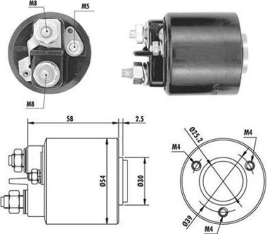 Реле стартера втягивающее MAGNETI MARELLI 940113050059