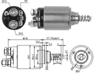 Реле стартера втягивающее MAGNETI MARELLI 940113050189