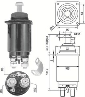 Реле стартера втягивающее MAGNETI MARELLI 940113050312