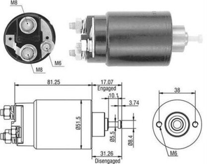 Реле стартера втягивающее MAGNETI MARELLI 940113050404