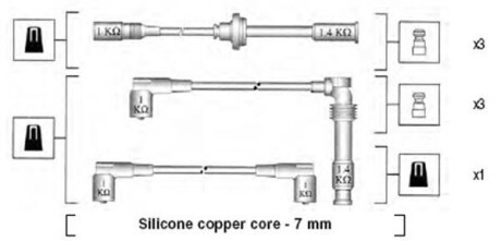 Провода высоковольтные, комплект MAGNETI MARELLI 941045400525