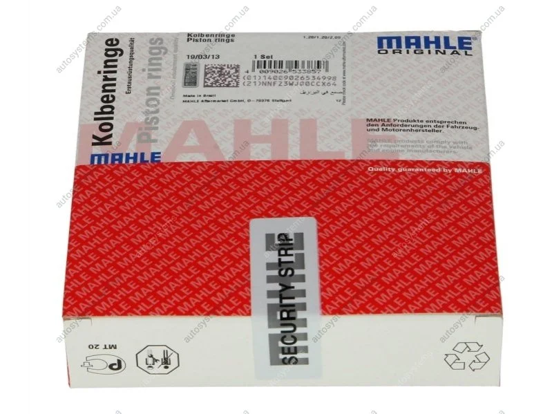 Кільця поршневі Opel Astra/Vectra 1.6i 00- (79.00mm/STD) (1.2-1.2-2) MAHLE / KNECHT 012 21 N0 (фото 1)