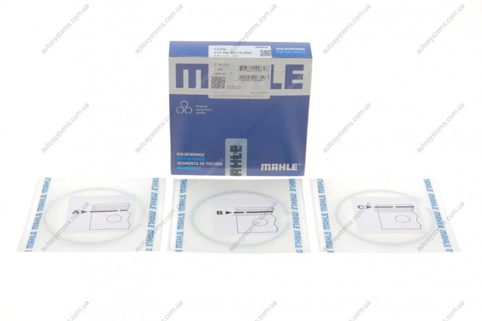 Кольца поршневые, комплект MAHLE / KNECHT 013 RS 00114 0N0 (фото 1)