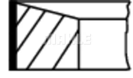 Кольца поршневые на 1 цилиндр, комплект MAHLE / KNECHT 013 RS 10102 0N0
