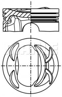 Поршень VW Golf V/ Passat/ Tiguan 1.4 TSI 06- (76.51mm/STD) (BMY, BLG, CAVD) MAHLE / KNECHT 028 PI 00117 000 (фото 1)