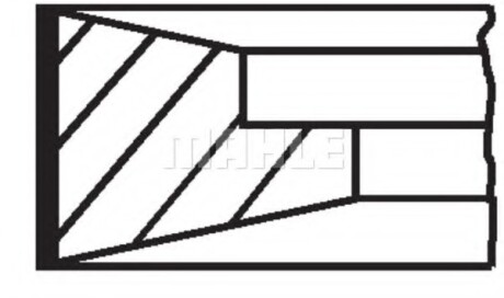 Кольца поршневые на 1 цилиндр, комплект MAHLE / KNECHT 061 77 N0 (фото 1)