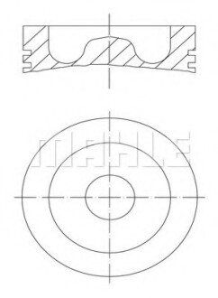 Поршень с кольцами, комплект MAHLE / KNECHT 061 PI 00129 000