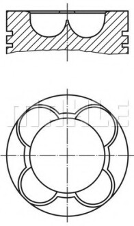 Поршень с кольцами, комплект MAHLE / KNECHT 081 PI 00102 000