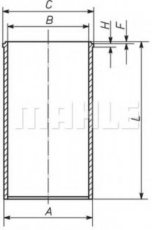 Гільза циліндра 135mm. RVI MIDR 063540, DT 6.21407 MAHLE / KNECHT 209 WT 19