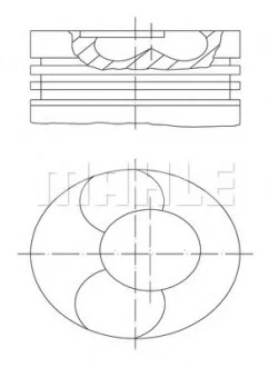 Поршень с кольцами, комплект MAHLE / KNECHT 228 31 00