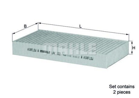 Фильтр салона MAHLE / KNECHT LAK122/S