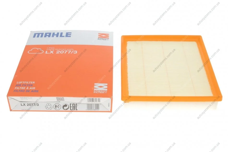 Фільтр повітря MAHLE / KNECHT LX2077/3 (фото 1)
