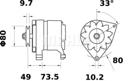 Генератор MAHLE / KNECHT MG 123