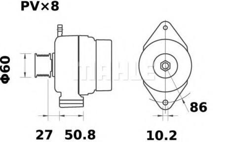 Генератор MAHLE / KNECHT MG 327