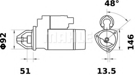 Стартер MAHLE / KNECHT MS 117 (фото 1)