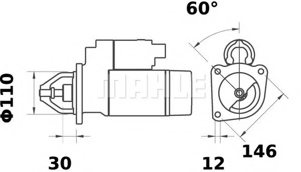 Стартер MAHLE / KNECHT MS 195 (фото 1)