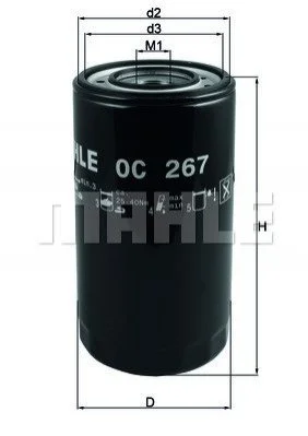 Фильтр масляний MAHLE / KNECHT OC267 (фото 1)