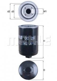 Фильтр масляний MAHLE / KNECHT OC26