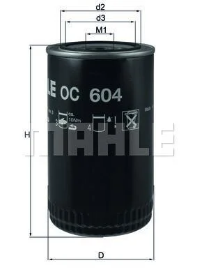 Масляный фильтр MAHLE / KNECHT OC 604 (фото 1)