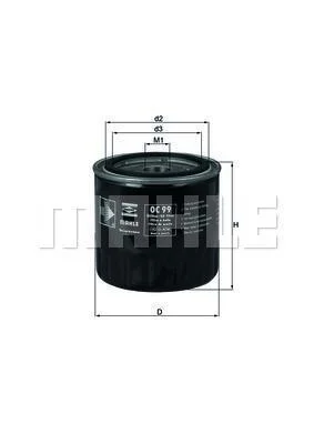 Фільтр масляний MAHLE / KNECHT OC99 (фото 1)