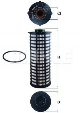 Фильтр масляний MAHLE / KNECHT OX1152D (фото 1)