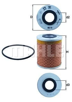 Масляный фильтр MAHLE / KNECHT OX 15D (фото 1)