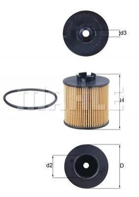 Фильтр масляний MAHLE / KNECHT OX341D (фото 1)